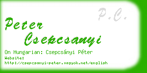 peter csepcsanyi business card